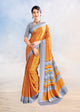 Orange Color Crepe Silk Casual Wear Saree  SY - 9832