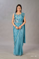 SKY BLUE Color SHIMMER GEORGETTE READY TO WEAR SAREE SY - 9963