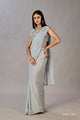 LIGHT GREY Color SHIMMER GEORGETTE READY TO WEAR SAREE SY - 9967