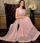Pink Color Half Lycra & Half Fancy Net Trendy Party Wear Sarees OS-94392