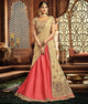 Pink & Golden Color Half Raw Silk & Half Net Designer Lehenga Sarees : Sadhik Collection  OS-91789