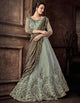 Sea Green Color Silk Designer Lehenga Sarees : Sadhik Collection  OS-91733