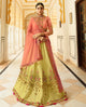 Peach  Barfi Silk Designer Lehenga For Wedding Functions : Kreshti Collection  OS-93306