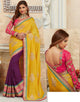 Yellow & Purple Color Crepe Silk Designer Festive Sarees : Raviya Collection  OS-92927