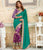 Rama Green & Lavender Color Crepe Silk Designer Festive Sarees : Raviya Collection  OS-92929