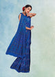Blue Color Crepe Silk Casual Wear Saree  SY - 9751
