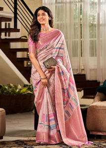 Pink Color Soft Satin Casual Wear Saree  SY - 10127