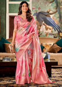 Pink Color Soft Satin Casual Wear Saree  SY - 10131