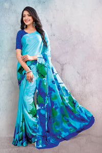 Skyblue Color Georgette Casual Wear Saree  SY - 9067