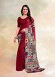 Maroon Color crepe silk Casual Wear Saree  SY - 9981