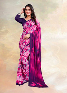 Purple Color crepe silk Casual Wear Saree  SY - 10011
