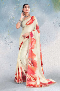 Cream Color Georgette Casual Wear Saree  SY - 9201