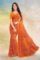 Orange Color Georgette Casual Wear Saree  SY - 9182