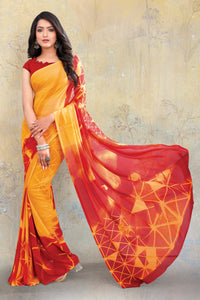 Red Color Georgette Casual Wear Saree  SY - 9118