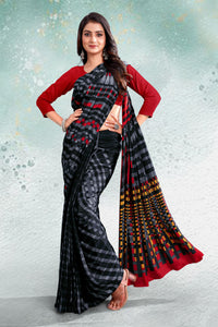 Red Color Crepe  Casual Wear Saree  SY - 9467