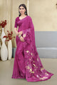Rani Color Crepe  Casual Wear Saree  SY - 9522