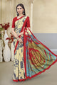 Red Color Crepe  Casual Wear Saree  SY - 9533