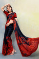 Red Color Crepe Casual Wear Saree  SY - 10029
