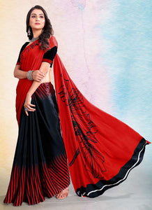 Red Color Crepe Silk Casual Wear Saree  SY - 9902