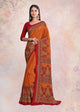 Orange Color Crepe Silk Casual Wear Saree  SY - 9617