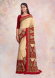 Beige Color Crepe Silk Casual Wear Saree  SY - 9620