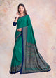 Green Color Crepe Silk Casual Wear Saree  SY - 9627