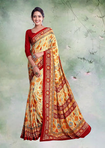 Multi Color Crepe Silk Casual Wear Saree  SY - 9662