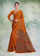Orange Color Crepe Silk Casual Wear Saree  SY - 9666