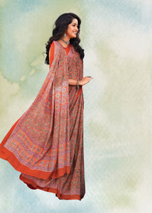 Multi Color Crepe Silk Casual Wear Saree  SY - 9726