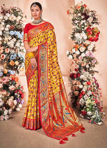 Yellow Color Mysore Art Silk Casual Wear Saree  SY - 9265