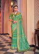 Green Color Cotton Silk Casual Wear Saree  SY - 9245