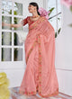 Pink Color Satin Organza Casual Wear Saree  SY - 9236