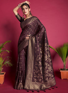 Coffee Color Banarasi Silk Casual Wear Saree  SY - 9210