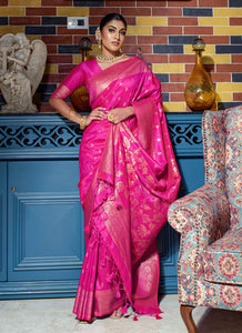 Rani Color Banarasi Silk Casual Wear Saree  SY - 9218
