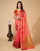 Peach Color Kota Doriya Silk Casual Wear Saree  SY - 9600
