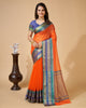 Orange Color Kota Doriya Silk Casual Wear Saree  SY - 9603