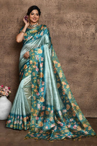 Blue Color Tussar Silk Casual Wear Saree  SY - 9955