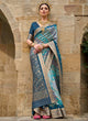 Teal Blue Color V P Silk Casual Wear Saree  SY - 10090