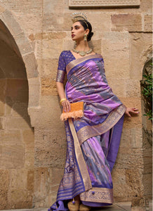 Purple Color V P Silk Casual Wear Saree  SY - 10091