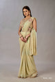 LIGHT GREEN Color SHIMMER GEORGETTE READY TO WEAR SAREE SY - 9962