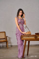 MAUVE  Color SHIMMER GEORGETTE READY TO WEAR SAREE SY - 9969