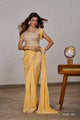 LIGHT YELLOW Color SHIMMER GEORGETTEREADY TO WEAR SAREE SY - 9970