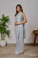 GREY Color SHIMMER GEORGETTEReady To Wear Saree  SY - 9971