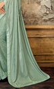 Aqua Green Color Embossed lycra Trendy Party Wear Sarees OS-94387 - onlinesareez