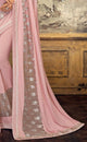 Pink Color Half Lycra & Half Fancy Net Trendy Party Wear Sarees OS-94392