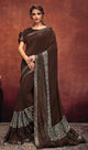 Brown Color Lycra Elegant Party Wear Sarees OS-95855