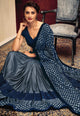 Blue & Grey Color Lycra Elegant Party Wear Sarees OS-95860 - onlinesareez