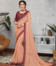Peach Color Crepe Silk Lovely Occasion Wear Sarees OS-96121