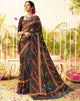 Dark Brown Color Chiffon Designer Function Wear Sarees : Gaurika Collection  OS-91374