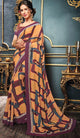 Orange & Purple Color Crepe Designer Function Wear Sarees : Gaurika Collection  OS-91406